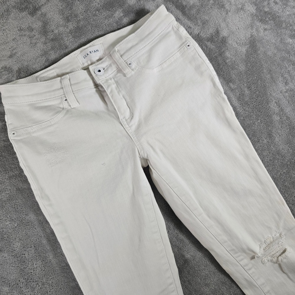 Lila Ryan White Denim Jeans Ripped Knee Skinny Leg Casual‎ Size 26